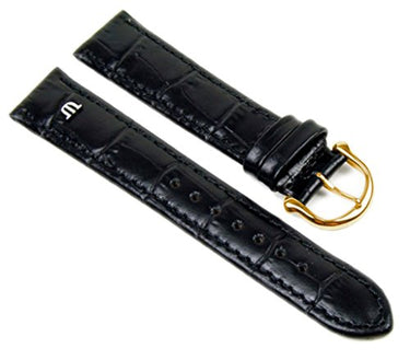 MAURICE LACROIX Uhrenarmband Kalbsleder Kroko Optik schwarz 20836G, Stegbreite:15mm im Sale